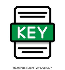 Document file format Keynote spreadsheet icon. with outline and color in the middle. Vector illustration