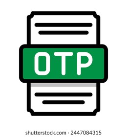 Document file format OTP spreadsheet icon. with outline and color in the middle. Vector illustration