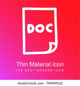 Document file hand drawn symbol red and pink gradient material white icon minimal design