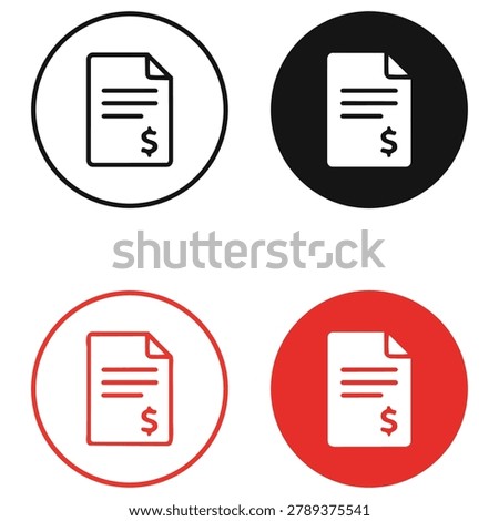 Document File Icon Collection Illustration Featuring Office And Paperwork Symbols