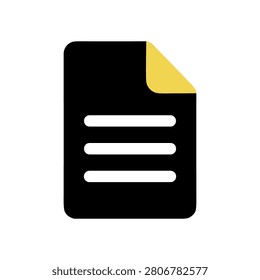 Document File Icon Containing paperwork, text file, documentation, and office record. Solid icon