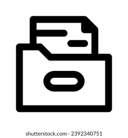 Document File Icon. Editable Bold Outline Design. Vector Illustration. Can be used as a symbol in web design and mobile app