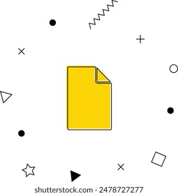Document, File Icon with geometric shapes. Vector illustration