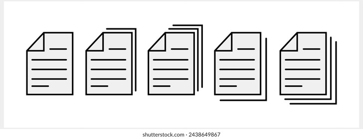 Document file icon isolated. Outline flat sign. Sketch paper clipart. Vector stock illustration EPS 10