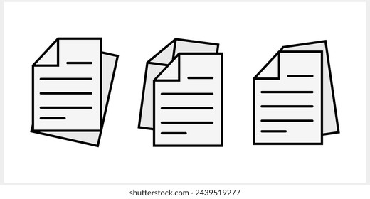 Document file icon isolated. Outline flat sign. Sketch paper clipart. Vector stock illustration EPS 10