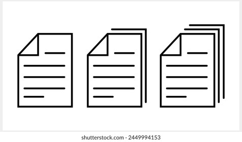 Document file icon isolated. Outline flat sign. Sketch paper clipart. Vector stock illustration EPS 10