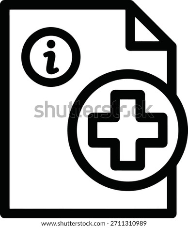 Document file icon with a large medical cross and 'i' symbol