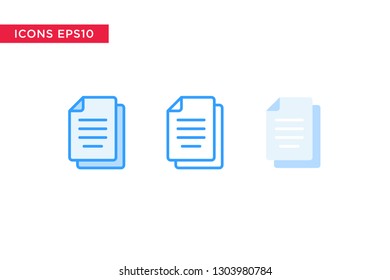 document, file icon in line, outline, filled outline and flat design style isolated on white background. vector eps10