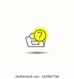 Document file icon and outline question mark. linear style sign for mobile concept and web design. Unknown file format simple line vector icon. Symbol, logo illustration.