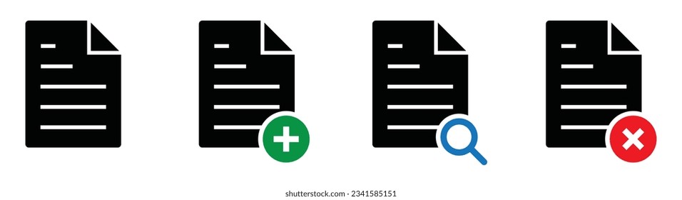 Document file icon. Paper document icon, vector illustration