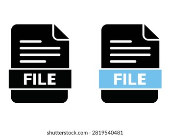 Document file icon set featuring solid and colored file symbols for records reports digital documents office organization and information storage isolated vector illustration design