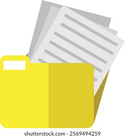 document file icon vector paper illustration