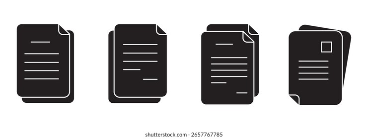 Document file icons in different style. Document icons. Different style icons set. For your web site design, logo, app, UI. Vector illustration. EPS 10.