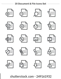 Document & File Icons set, Line icon - Vector illustration