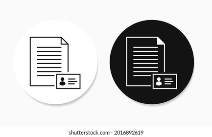 Document file with ID card. Illustration vector