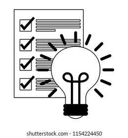 document file with light bulb isolated icon
