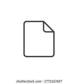 Document file line icon. linear style sign for mobile concept and web design. Blank document page outline vector icon. Symbol, logo illustration. Vector graphics