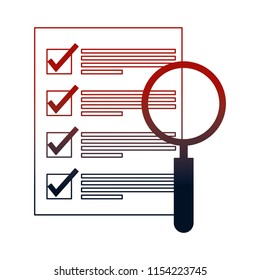 document file with magnifying glass isolated icon