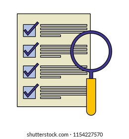 document file with magnifying glass isolated icon