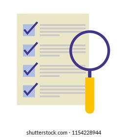document file with magnifying glass isolated icon