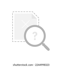 Document File not found, search no result concept illustration flat design vector eps10. modern graphic element for landing page, empty state ui, infographic, icon