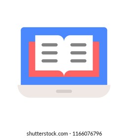 document or file on laptop screen, e-learning concept