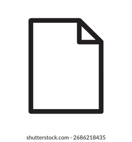 Document file outline icon, minimal paper sheet vector, office document symbol line art