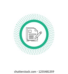 document, file, page, pen, Resume Line Icon. Vector isolated illustration
