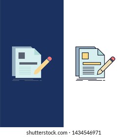 document, file, page, pen, Resume Flat Color Icon Vector