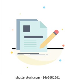 document, file, page, pen, Resume Flat Color Icon Vector. Vector Icon Template background