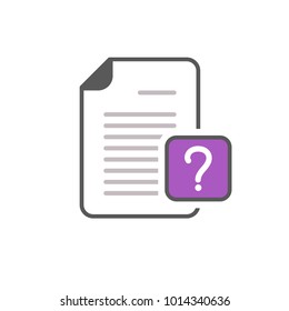 Document file page question mark icon. Vector icon