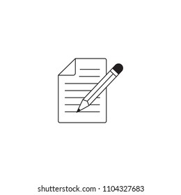 Document, file, paper, attachment, pen vector icon