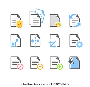 Document File Paper Page Edit Tool Options Icon. Suitable for element design of document editing software button an user interface.