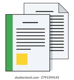 Document File Paperwork Report Business Records Office Documentation Information Graphic Element Isolated Vector Illustration Design