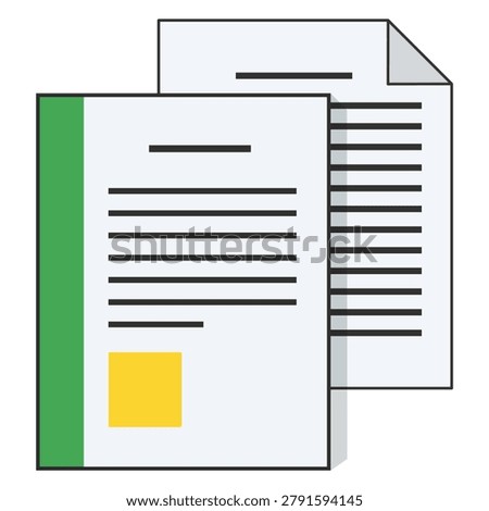 Document File Paperwork Report Business Records Office Documentation Information Graphic Element Isolated Vector Illustration Design