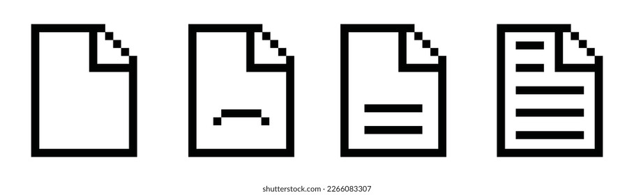 Document file pixel icon, vector illustration