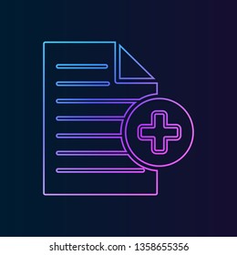 document file with a plus sign nolan icon. Simple thin line, outline vector of web, minimalistic icons for UI and UX, website or mobile application