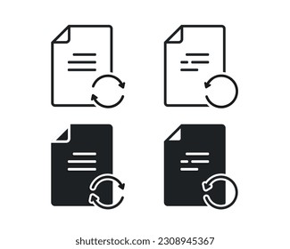 Document file reset icon. illustration vector