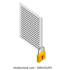 document file security protection isometric