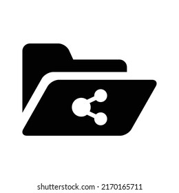 Document, file sharing icon. Black vector design.