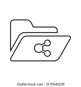 Document, file sharing icon. Outline vector design.