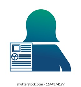 document file with silhouette of woman