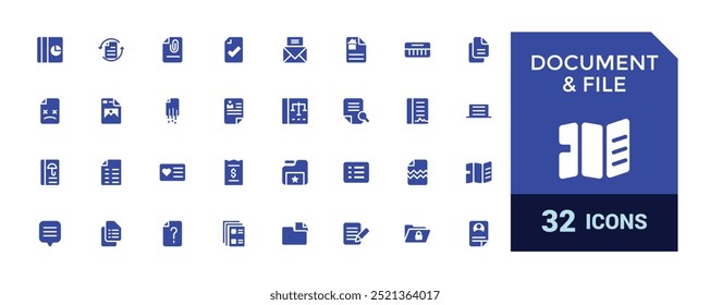 Document and file solid editable icons set. Vector illustration in modern filled style icon, glyph symbol collection for web and ui. Solid icon set. Vector illustration.