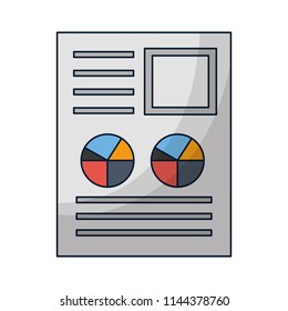 document file with statistics pie graph icon