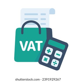 Document file supporting tax calculations at the end of the tax year. Vector Illustration.