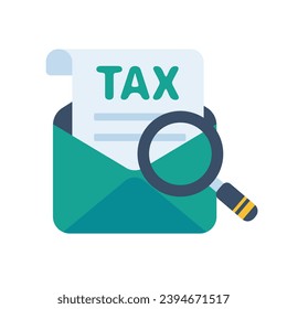 Document file supporting tax calculations at the end of the tax year. Vector Illustration.