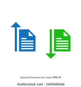 Document or File Upload and Download Icon Design Vector