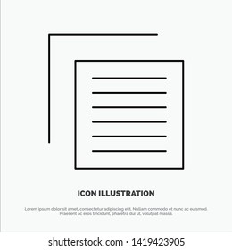 Document, File, User, Interface Line Icon Vector
