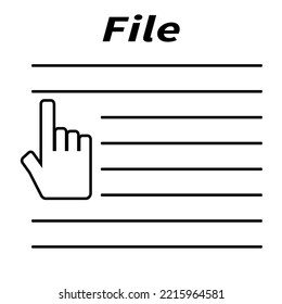Document file vector icon with hand pointing