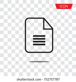 Document File Vector Icon isolated on transparent background.